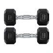 Par Halteres 3kg + 3kg Dumbbell Sextavado Emborrachado Pegada Cromada Gallant (GDB03F3B-PT)