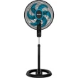 Ventilador de Coluna Cadence VTR830 Refresh Turbo Pro 6 Pás 3 Velocidades Preto e Azul 127V